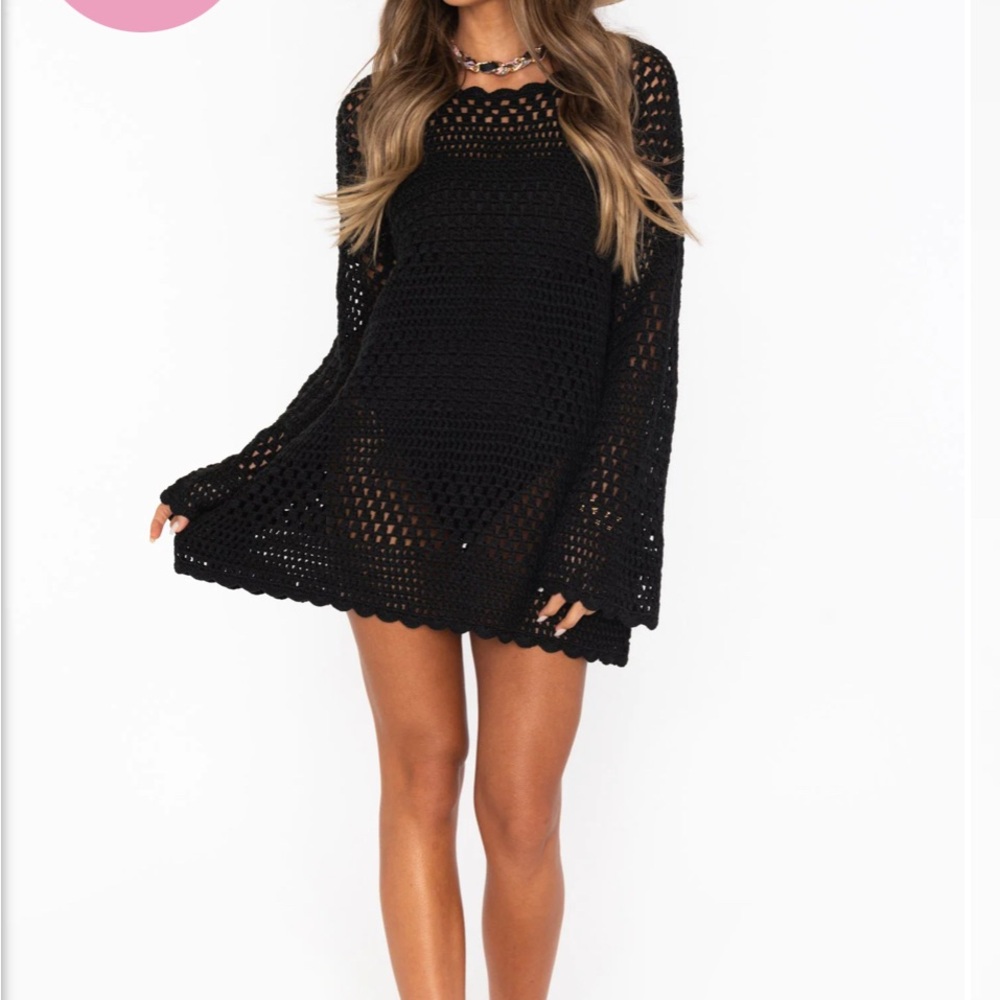 Show Me Your Mumu Paula Crochet Pullover Black L